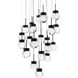 Double Bubble 21 Light 26 inch Black Multi-Light Pendant Ceiling Light