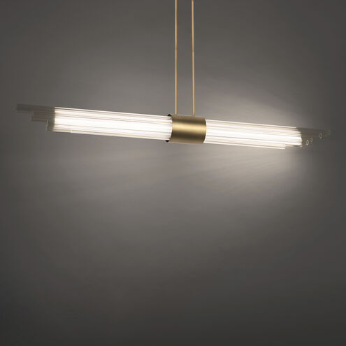 Luzerne 1 Light 56 inch Aged Brass Linear Pendant Ceiling Light