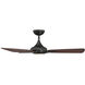 Mykonos 3 52 inch Bronze and Dark Walnut with Dark Walnut Blades Downrod Ceiling Fan in 2700K, Bronze Dark Walnut