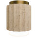 Caviar LED 7 inch Beige Travertine and Aged Brass Flush Mount Ceiling Light