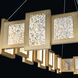 Fury LED 18 inch Aged Brass Chandelier Ceiling Light in 48in.