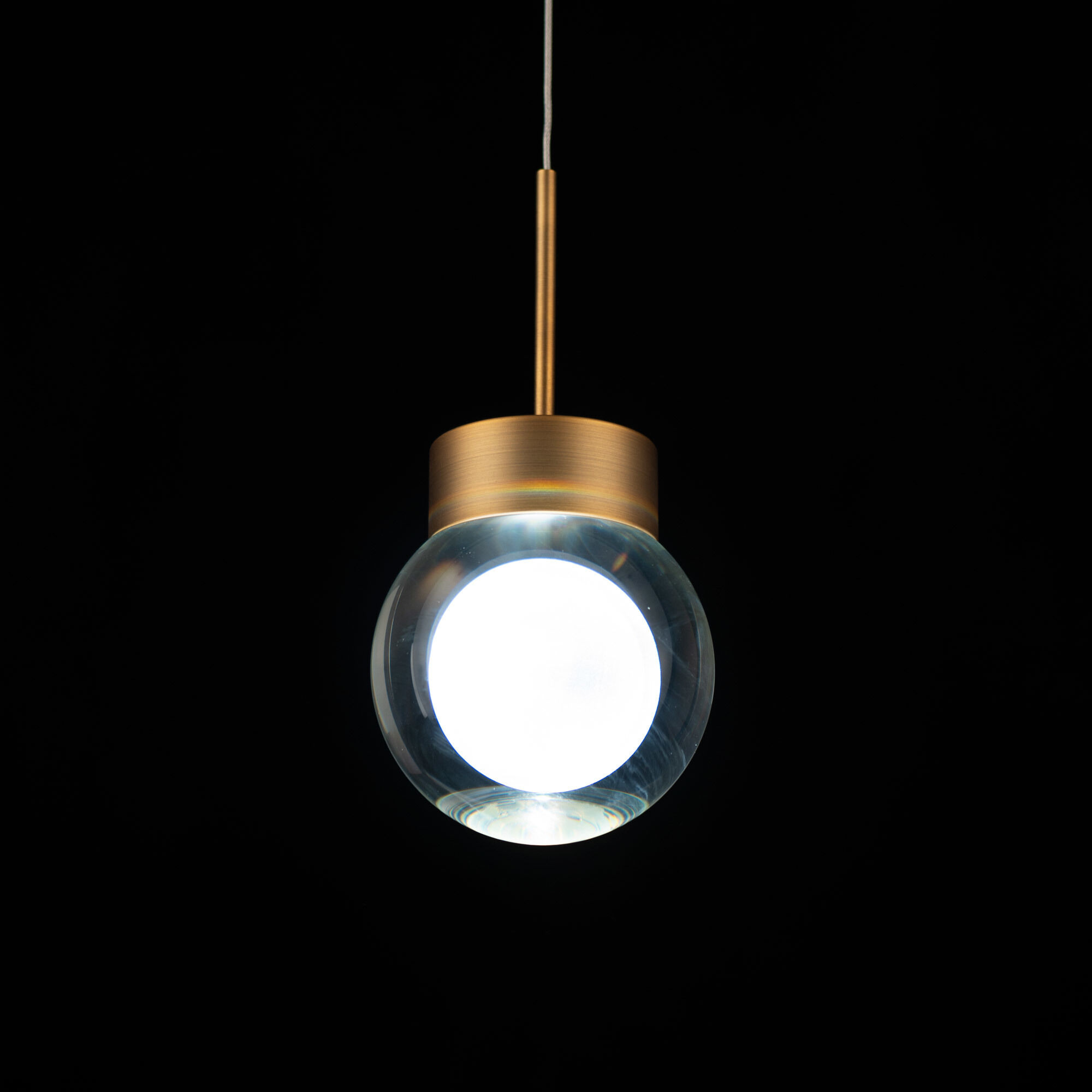 Double Bubble LED 5.13 inch Aged Brass Pendant Ceiling Light in false