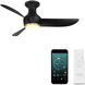 Corona 44 inch Soft Brass and Matte Black with Matte Black Blades Flush Mount Ceiling Fan in 3500K, Soft Brass Matte Black