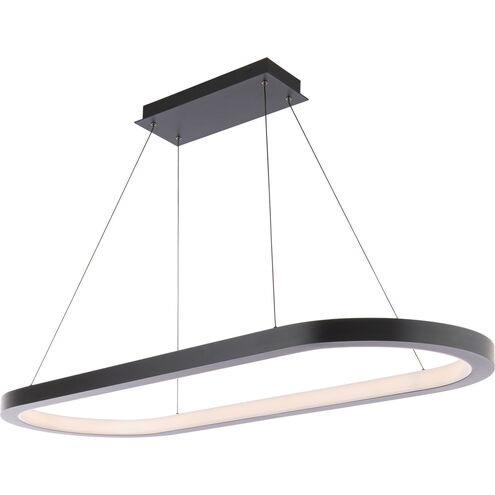 Racetrack LED 17 inch Black Chandelier Ceiling Light in 2700K