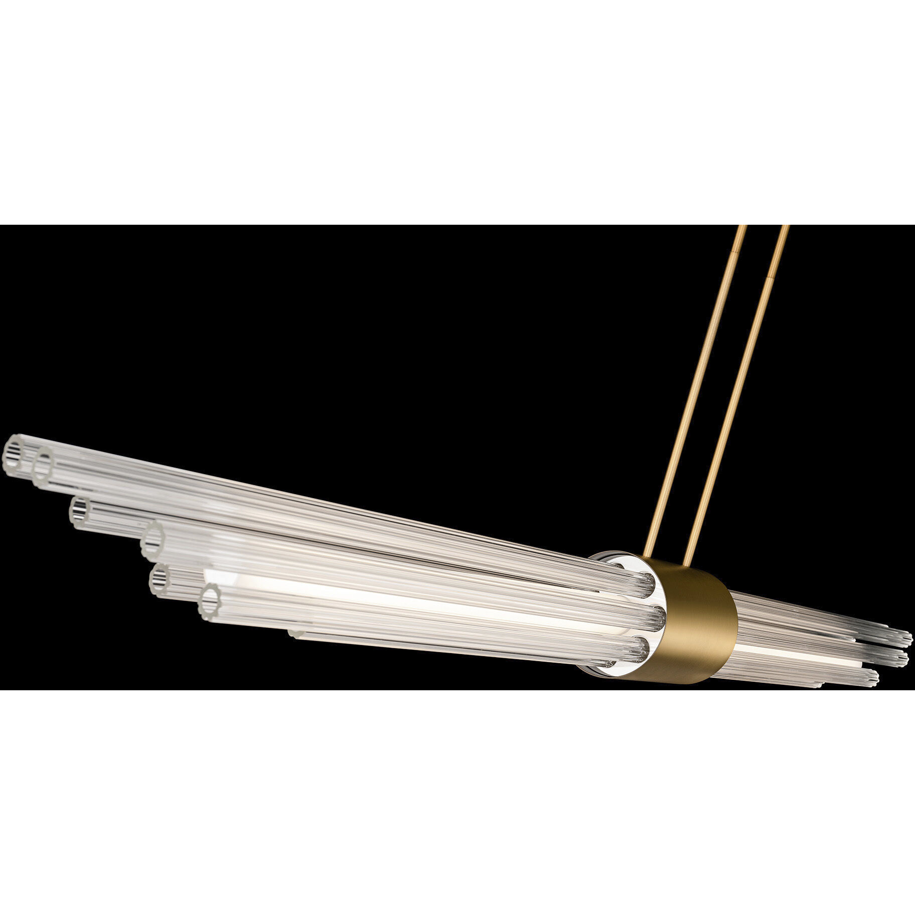Luzerne Linear Pendant Ceiling Light in Aged Brass