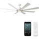 Aura 72 inch Brushed Nickel and Matte White with Matte White Blades Downrod Ceiling Fan in Brushed Nickel Matte White