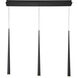 Cascade LED 5.5 inch Black Multi-Light Pendant Ceiling Light in 3, Linear, 28in.