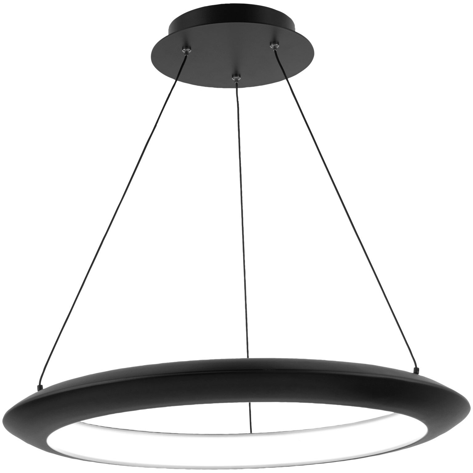 The Ring LED 24 inch Black Chandelier Ceiling Light in 3000K, 24in.