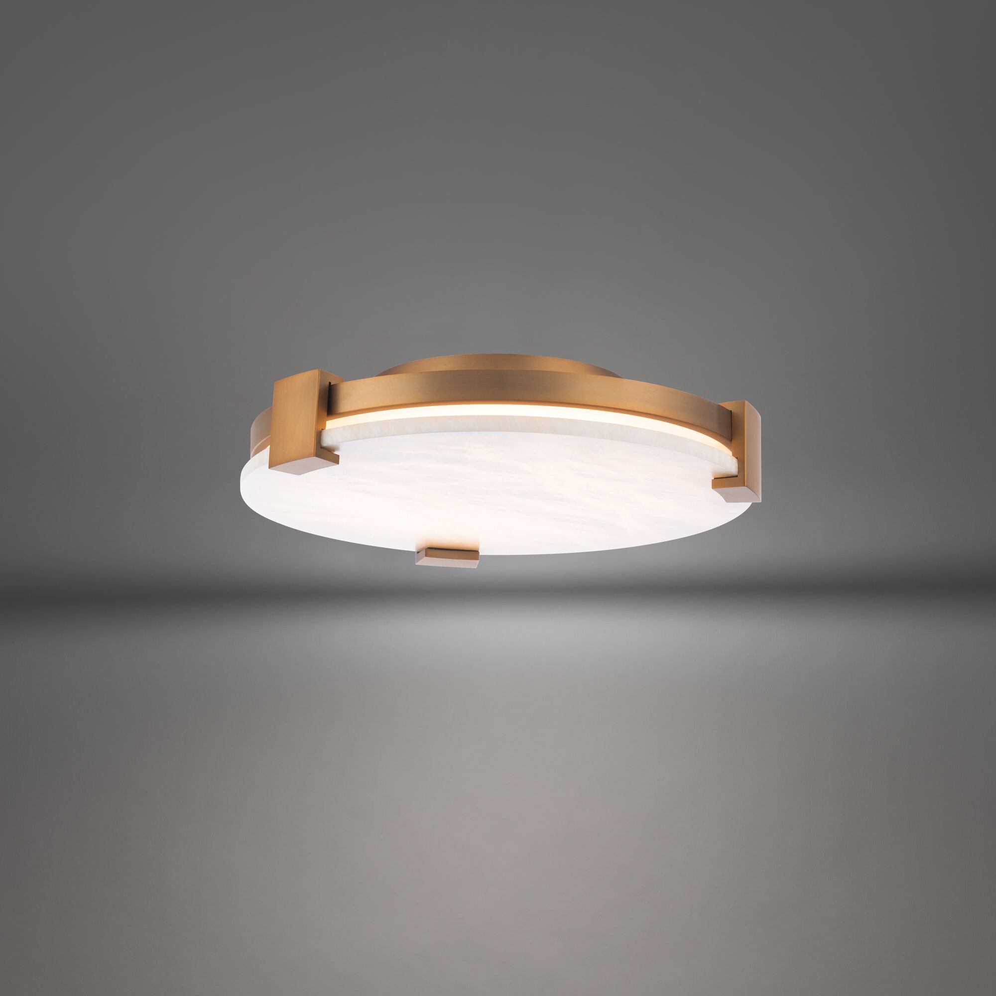 Catalonia 1 Light 16.63 inch Aged Brass Flush Mount Ceiling Light in 17in.