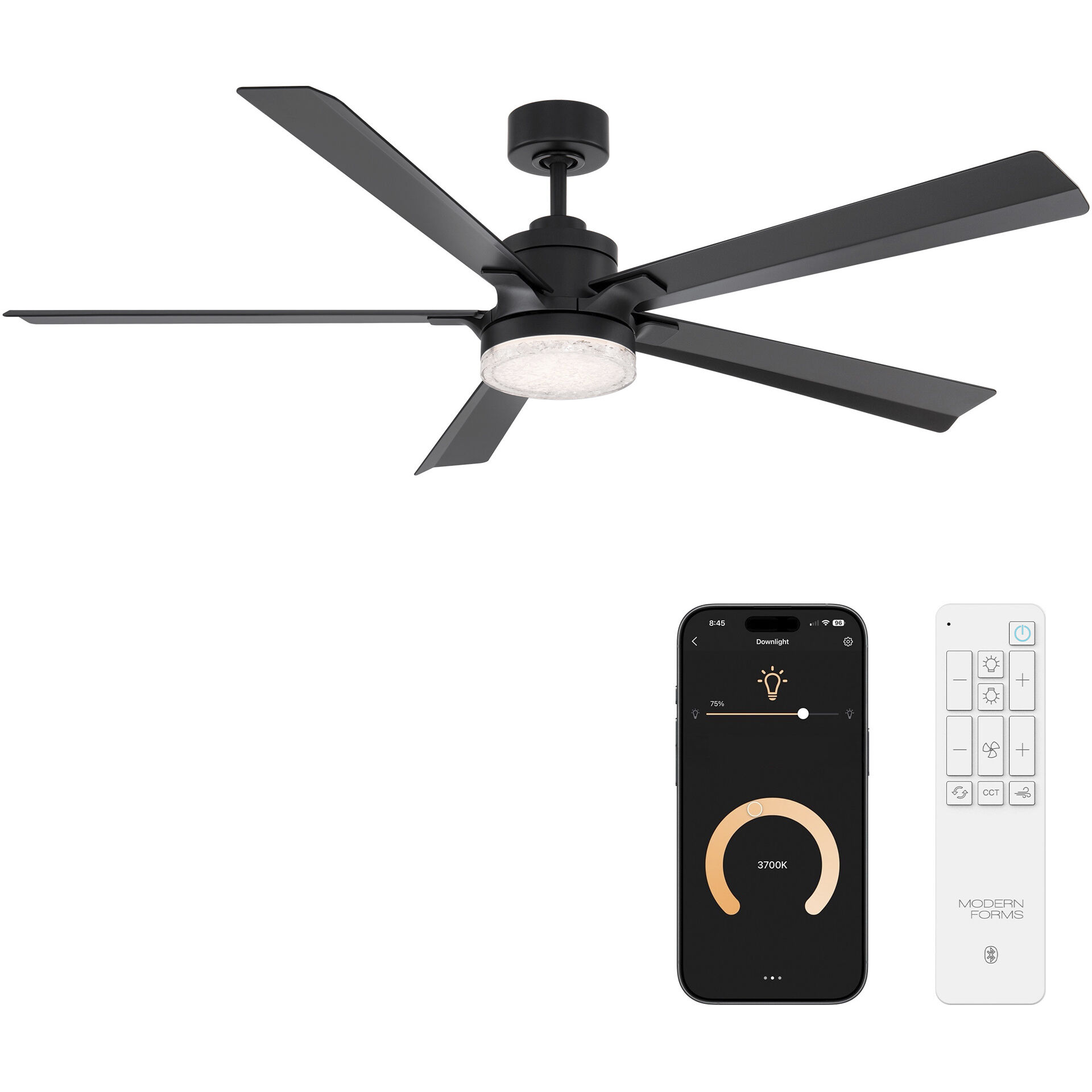 Radiant 64 64 inch Matte Black Ceiling Fan