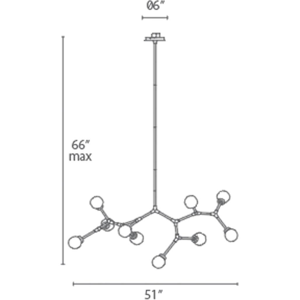 Catalyst LED 51 inch Polished Nickel Chandelier Ceiling Light in 51in.