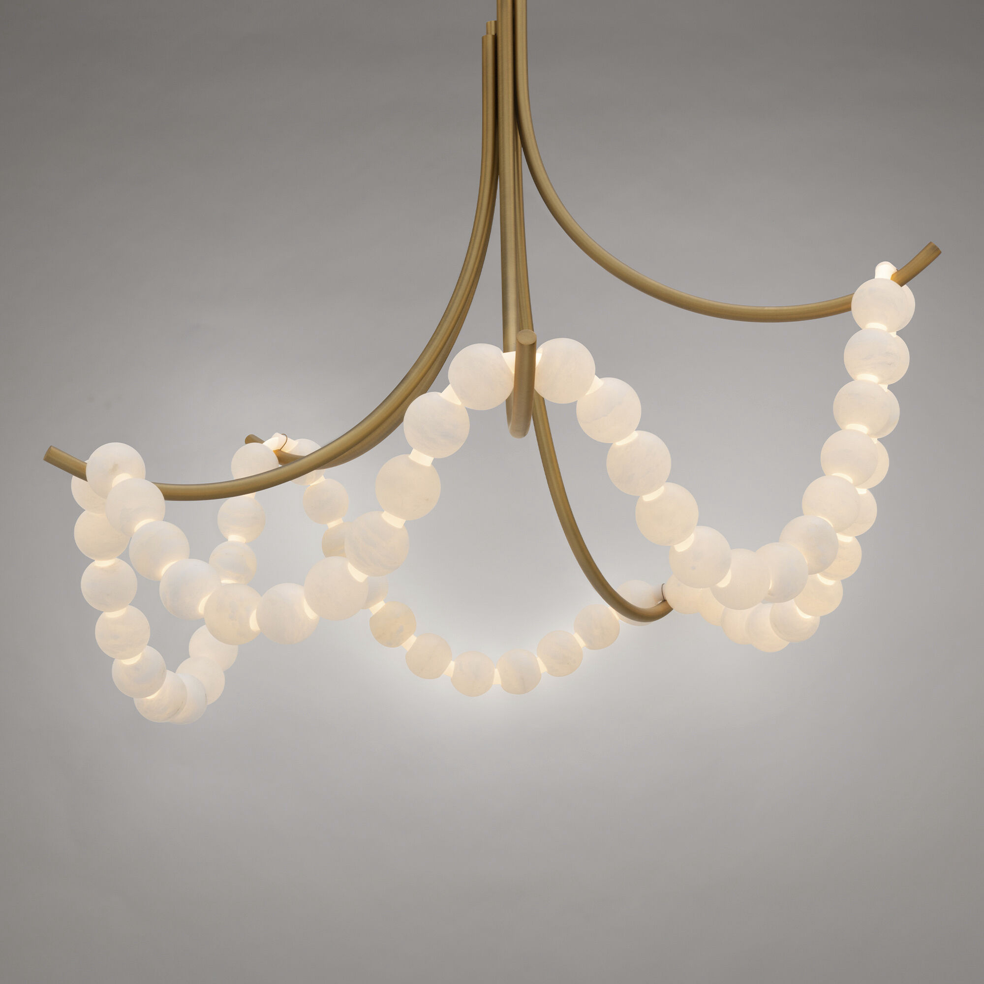 Parel 1 Light 46 inch Aged Brass Semi-Flush Mount Ceiling Light