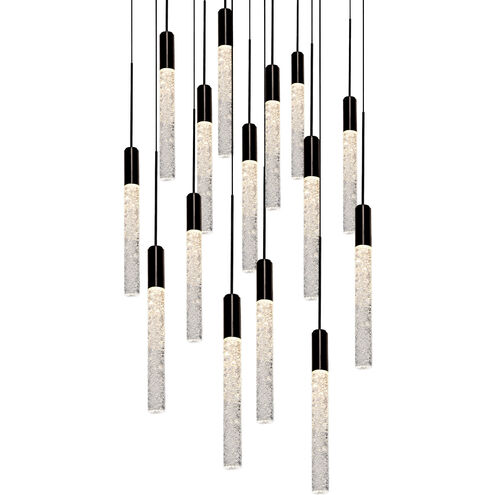 Magic LED 23 inch Black Multi-Light Pendant Ceiling Light in 15, Round