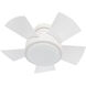 Vox 26 inch Matte White Flush Mount Ceiling Fan in 2700K