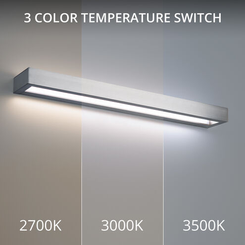 Open Bar LED 27 inch Brushed Nickel Bath Vanity & Wall Light in 2700K, 27in.