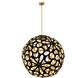 Groovy LED 24 inch Black-Gold Aged Brass Pendant Ceiling Light in 24in., Black and Gold