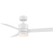 Axis 44 inch Matte White Downrod Ceiling Fan in 2700K