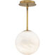 Pisces 1 Light 8 inch Aged Brass Mini Pendant Ceiling Light in 3000K
