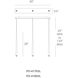 Cascade LED 5.5 inch Black Multi-Light Pendant Ceiling Light in 3, Linear, 28in.