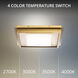 Grandstand LED 14 inch Beige Travertine and Aged Brass Flush Mount Ceiling Light