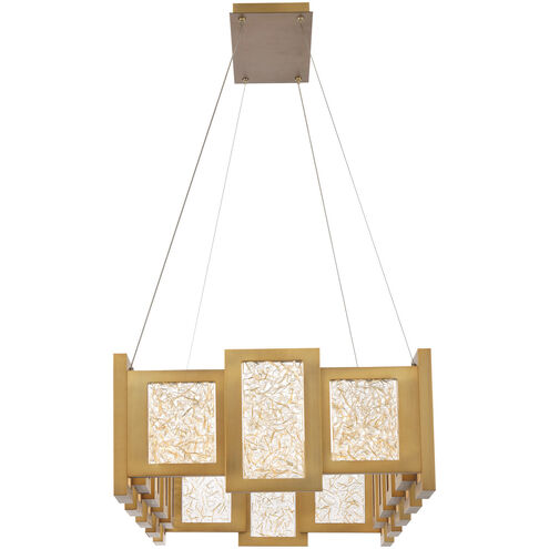 Fury LED 18 inch Aged Brass Chandelier Ceiling Light in 48in.