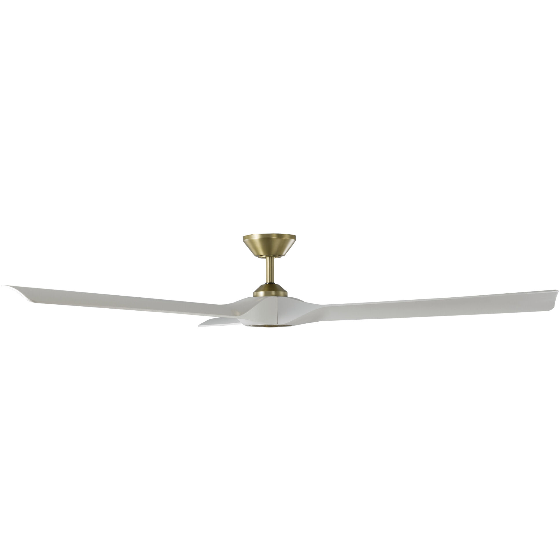 Torque 70 inch Soft Brass and Matte White with Matte White Blades Downrod Ceiling Fan in Soft Brass Matte White