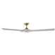 Torque 70 inch Soft Brass and Matte White with Matte White Blades Downrod Ceiling Fan in Soft Brass Matte White