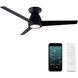 Tip Top 44 inch Matte Black Flush Mount Ceiling Fan in 3000K