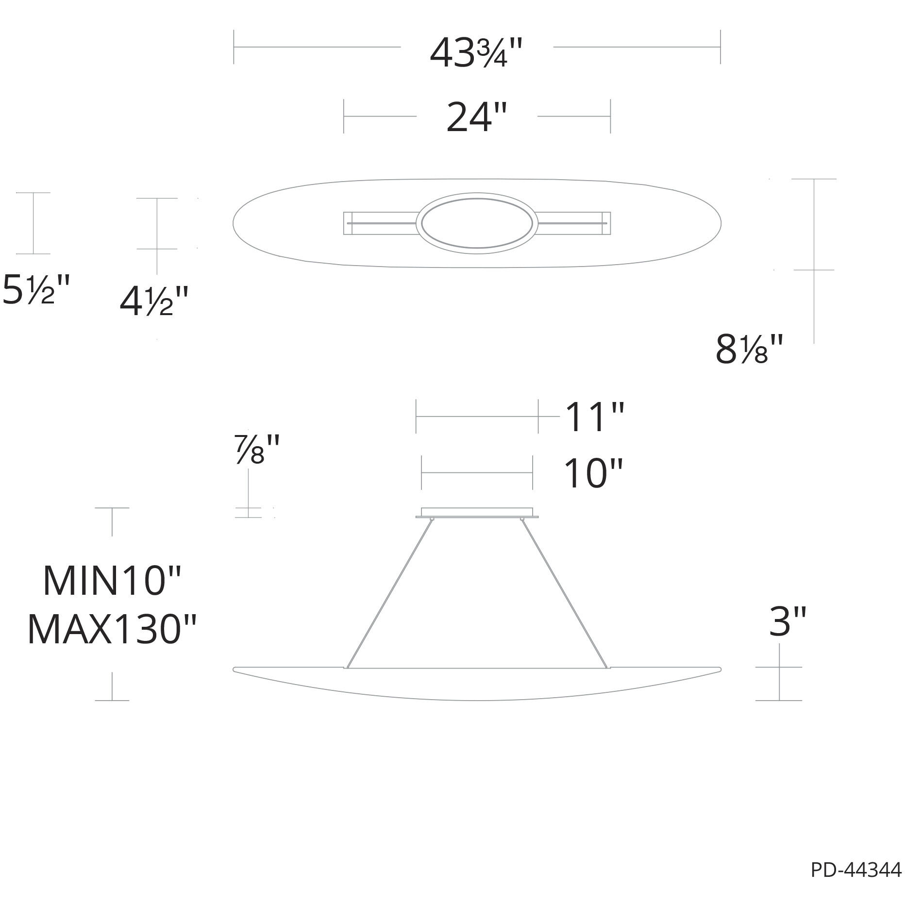 Black Jack Linear Pendant Ceiling Light