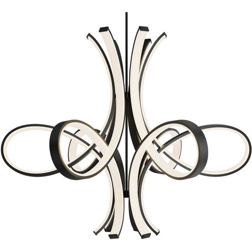 Fleur De Lis LED 56 inch Black Indoor Hanging Lighting Ceiling Light