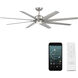 Roboto XL 70 inch Brushed Nickel Downrod Ceiling Fan in 3000K