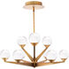 Double Bubble 9 Light 24 inch Aged Brass Chandelier Ceiling Light