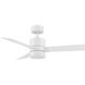 Axis 44 inch Matte White Downrod Ceiling Fan in 2700K