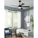 Wynd 60 inch Matte Black Downrod Ceiling Fan in 3000K, Smart Ceiling Fan