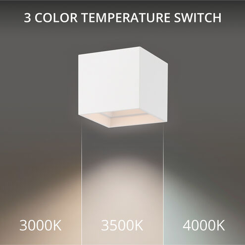 Kube 1 Light 5 inch White Outdoor Flush Mount in 3000K