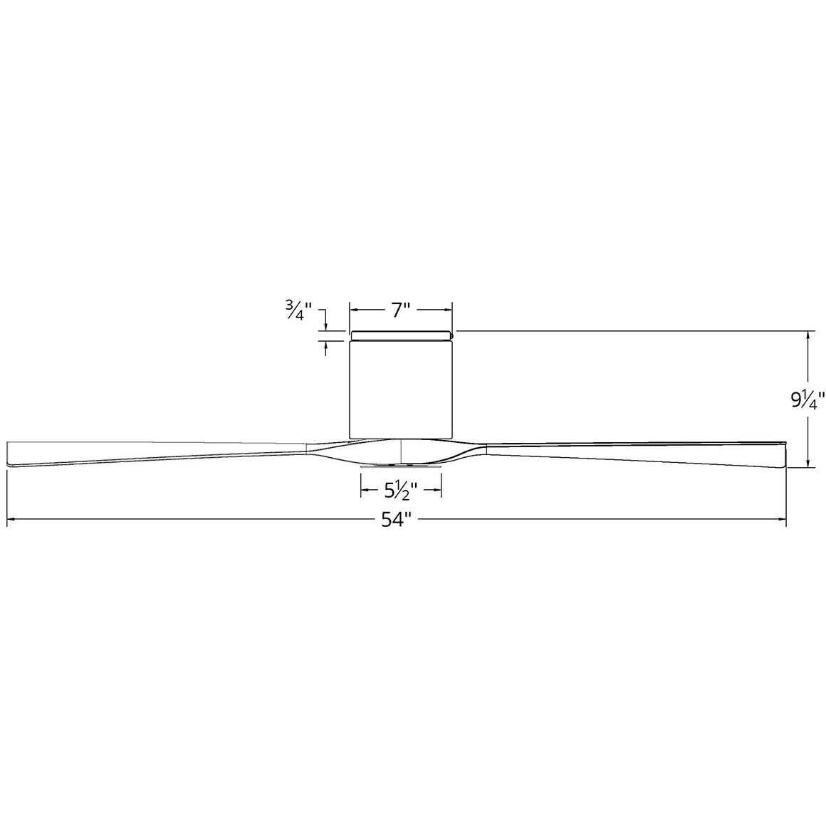 Aviator 54 inch Matte Black Flush Mount Ceiling Fan