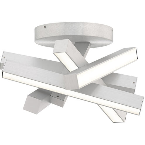 Chaos 1 Light 17.3 inch Brushed Aluminum Semi-Flush Mount Ceiling Light