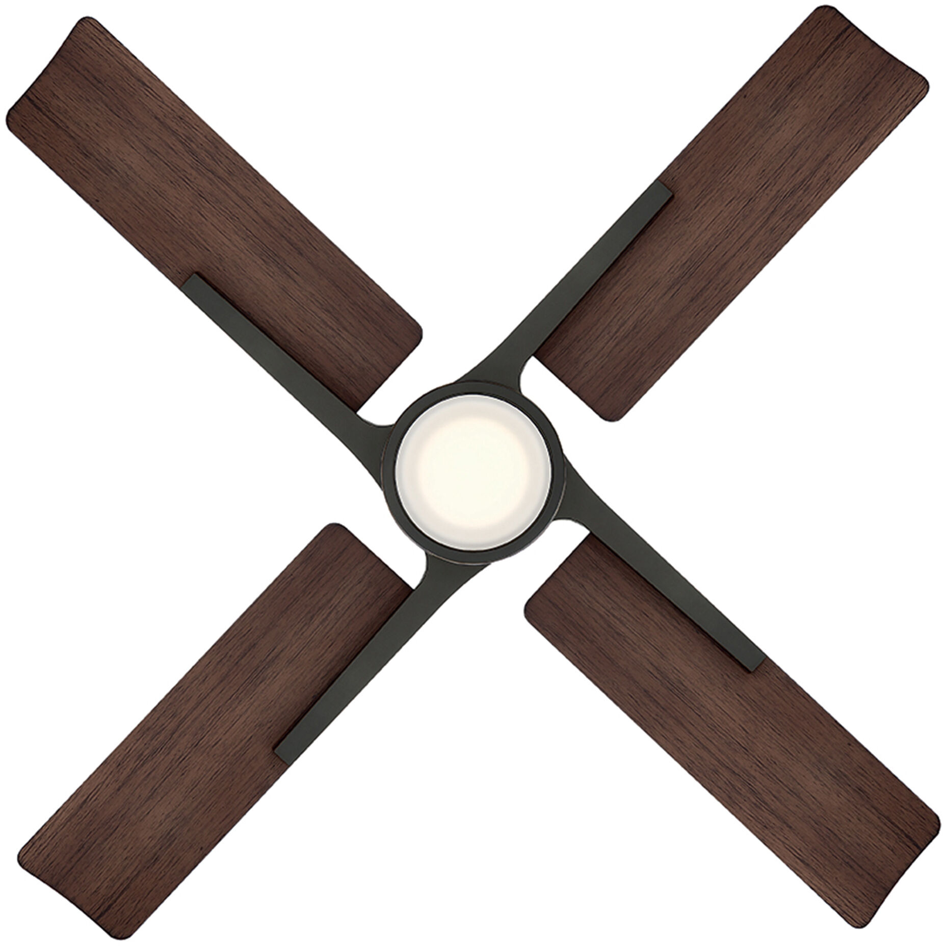 Cervantes 56 inch Oil Rubbed Bronze Dark Walnut with Dark Walnut Blades Downrod Ceiling Fan in 3000K, Smart Ceiling Fan
