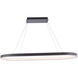 Racetrack LED 17 inch Black Chandelier Ceiling Light in 3000K