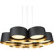 Marimba LED 24 inch Black Gold Leaf Chandelier Ceiling Light in 24in.