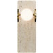 Okemo LED 4 inch Beige Travertine and Aged Brass ADA Wall Sconce Wall Light