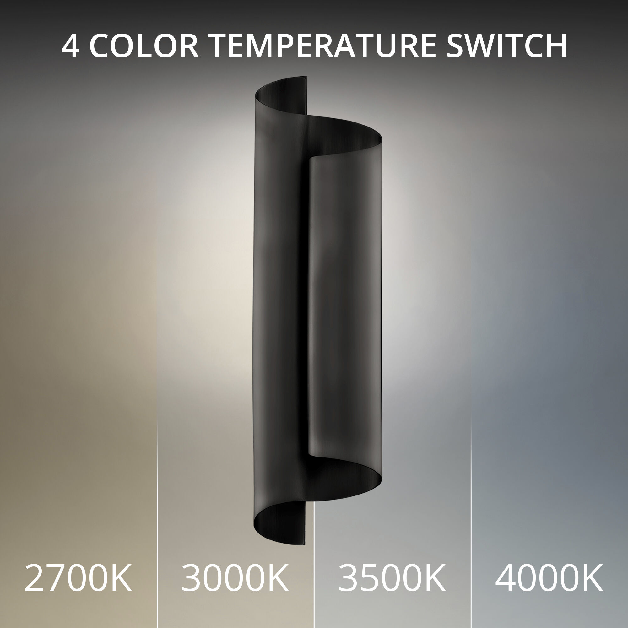 Pirouette Indoor Wall Lighting in 2700K, Black