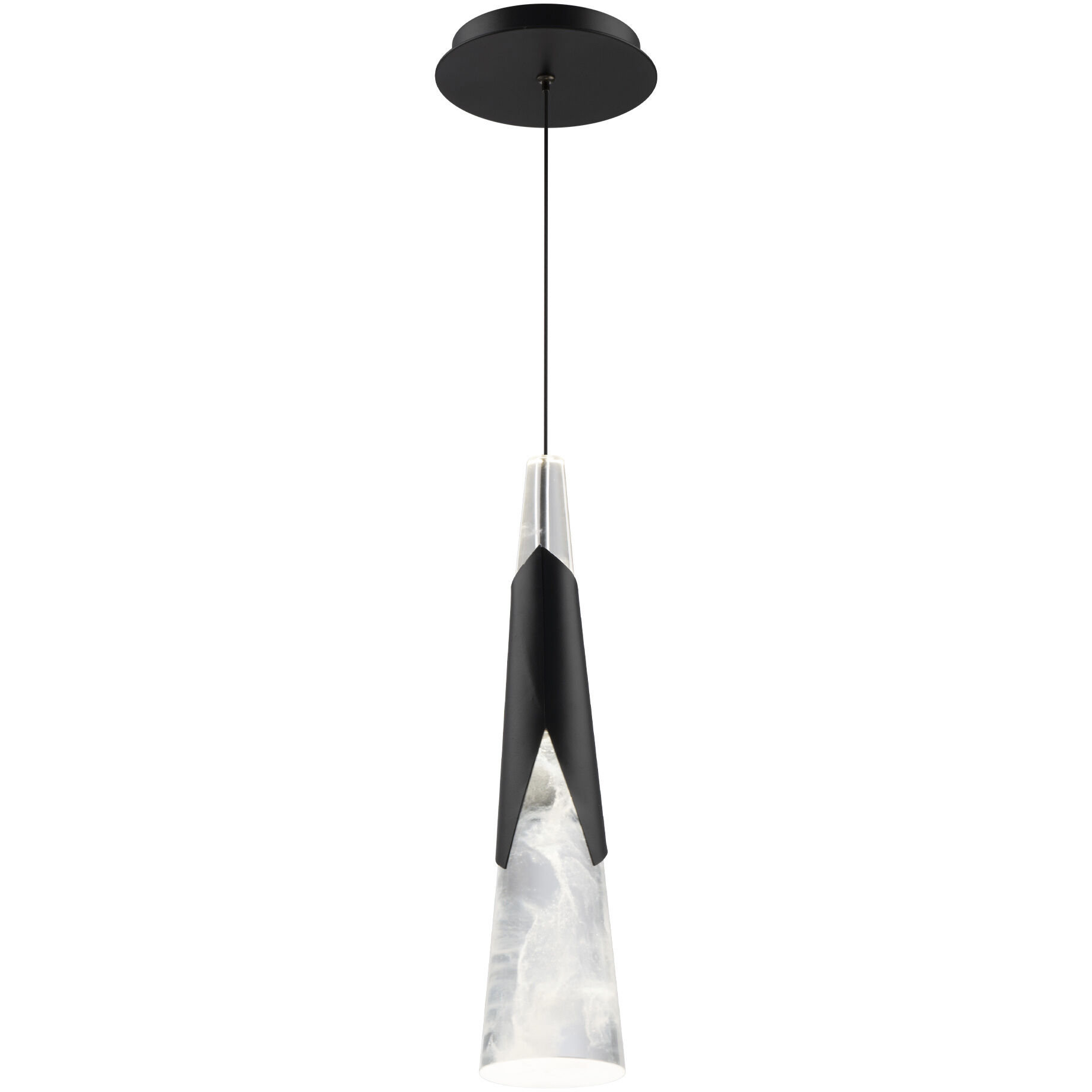 Kilt 1 Light 4 inch Black Mini Pendant Ceiling Light in 4000K
