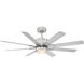 Renegade 52 inch Brushed Nickel Titanium with Titanium Blades Downrod Ceiling Fan in 3500K