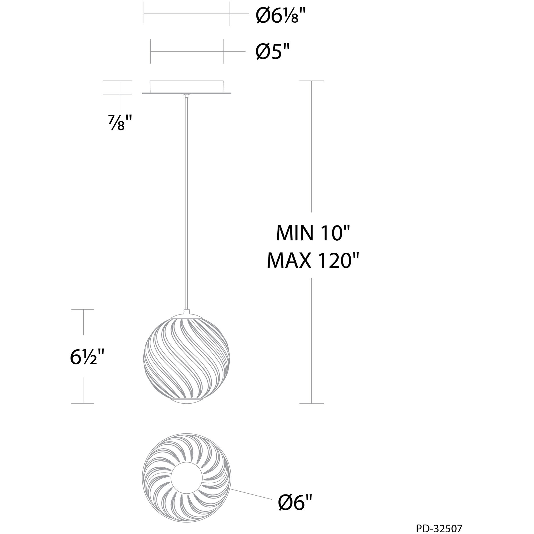 Swirly LED 5.9 inch Smoke Glass and Brushed Nickel Indoor Hanging Lighting Ceiling Light in 3500K