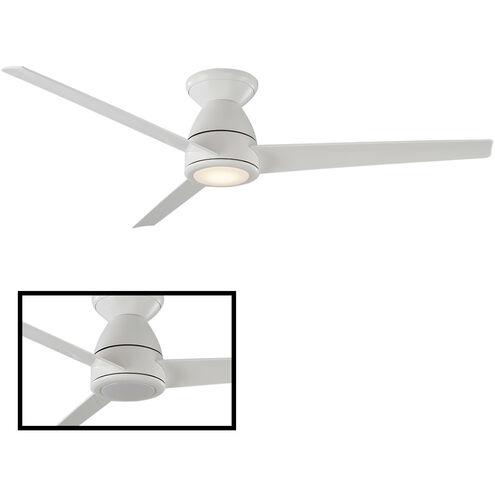 Tip Top 52 inch Matte White Flush Mount Ceiling Fan in 3000K, Smart Ceiling Fan