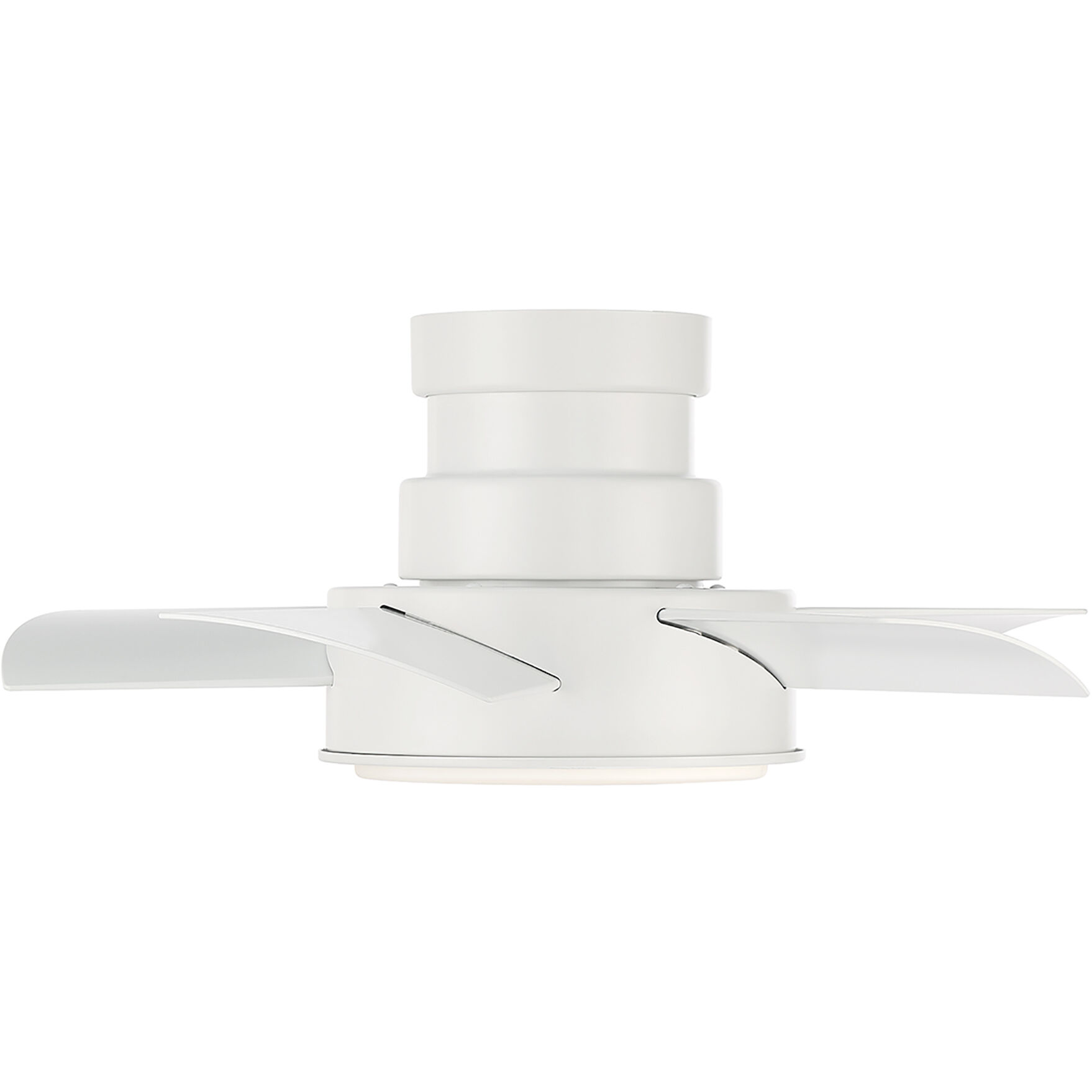 Vox 26 inch Matte White Flush Mount Ceiling Fan in 2700K