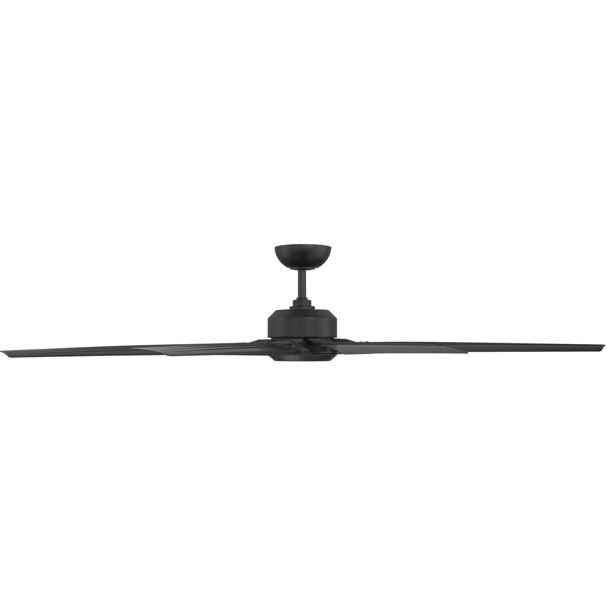 Roboto XL 70 inch Matte Black Downrod Ceiling Fan in 3500K
