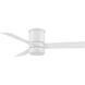 Axis 44 inch Matte White Flush Mount Ceiling Fan in 3000K