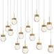 Double Bubble 14 Light 10 inch Aged Brass Multi-Light Pendant Ceiling Light